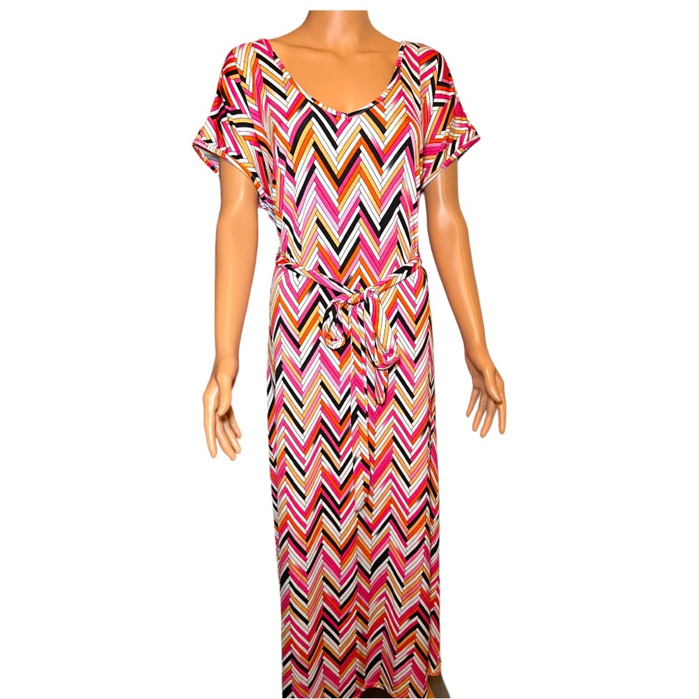 Multicolored chevron print maxi dress Women’s 18/20